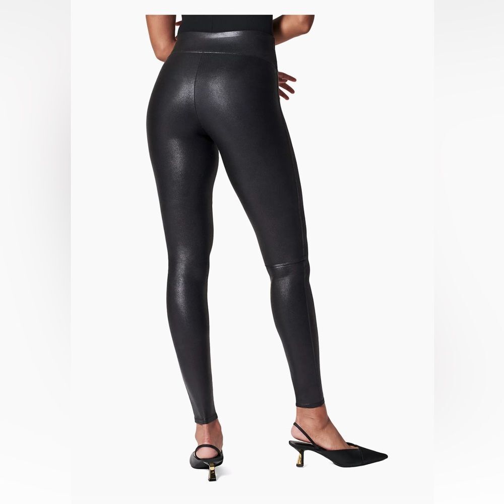 Spanx Faux Leather Black Leggings S/P - Picture 3 of 8